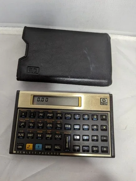 Hewlett Packard HP 12C Scientific Calculator Financial Engineering +Leather Case
