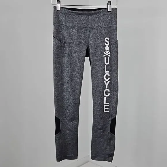 Lululemon‎ x SoulCycle Pace Rival Gray Cropped Leggings | Women's 2