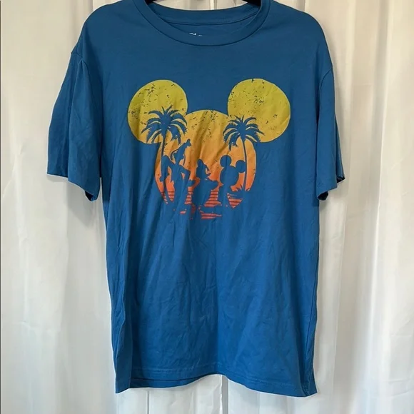 Disney Blue T-Shirt with Sunset Graphic
