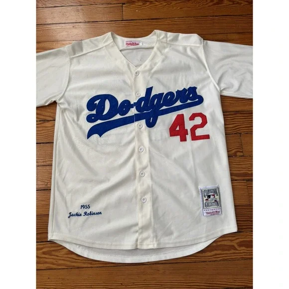 Mitchell‎ & Ness Cooperstown 1955 LA Dodgers Jackie Robinson Jersey Men 48