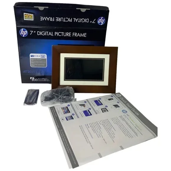 HP 7” Digital Picture Frame DF730V1 800 Pictures NEW Open Box Tested