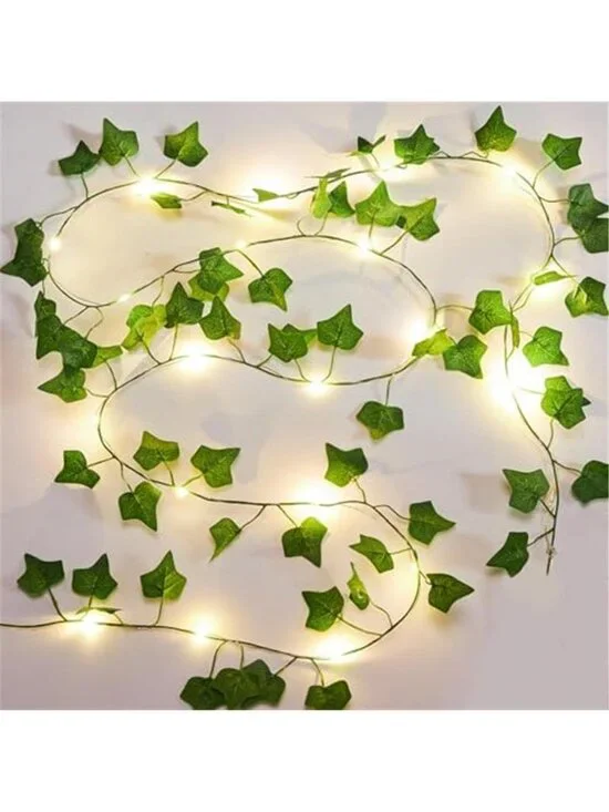 2 Pack LED Fairy Light Ivy Vine Garland Battery Operated Bedroom Wall Decor