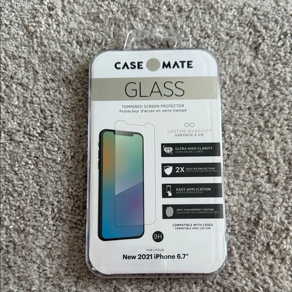 NEW- CaseMate Glass Screen Protector for 2021 IPhone