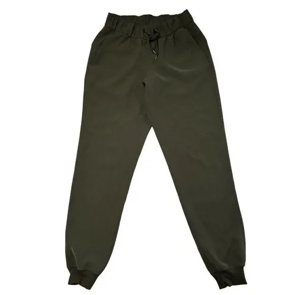 Lululemon Women's On The Fly Jogger Travel Woven Dark Olive Size 4