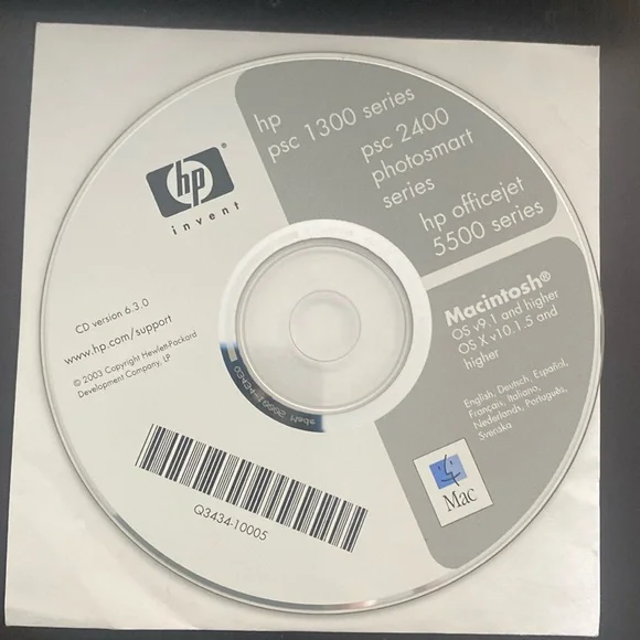 CD-ROM: HP psc 1300 series, psc 2400 photosmart series; JP officejet 5500 series