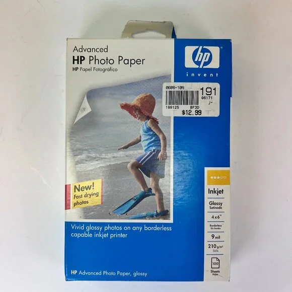HP Advanced Photo Paper Glossy 4x6 Borderless 100 Sheets Q6638A Inkjet 210 g/m²
