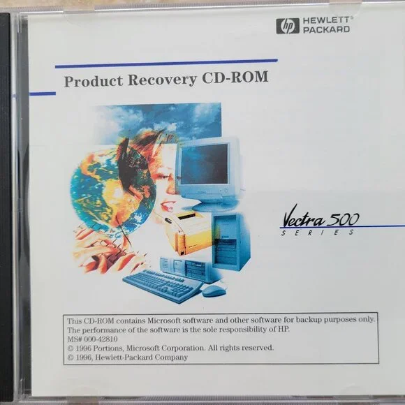 Vintage - HP Product Recovery CD-ROM for Vectra 500, 1996 Part Number: 5011-382