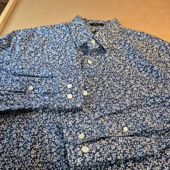 Banana Republic Navy Floral Button Down Shirt 3146/457