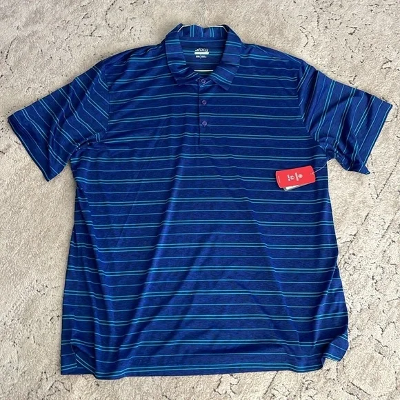 bcg Golf Blue Striped Polo Shirt Classic Design