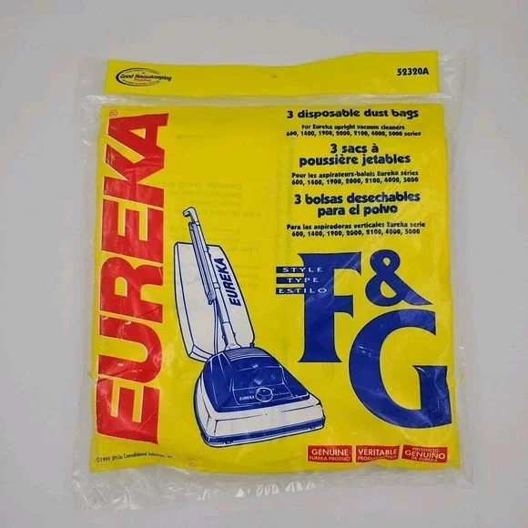 New Eureka Type F & G Disposable Vacuum Cleaner Bags 3 Pack 52320‎