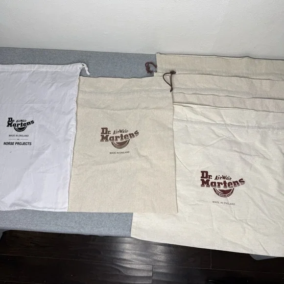 Dr Martens Bundle‎ Of 6 Dust Bags Cinch Top Drawstring Shoe Bag Cream Storage