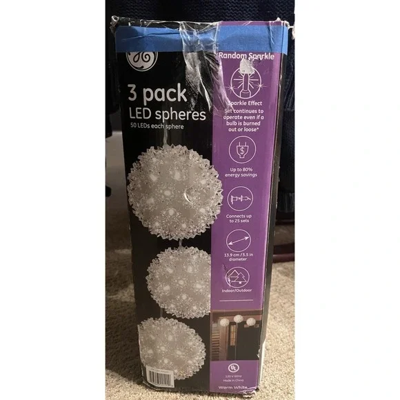 GE 3 Pack Spheres 50 LEDS in Each 5.5