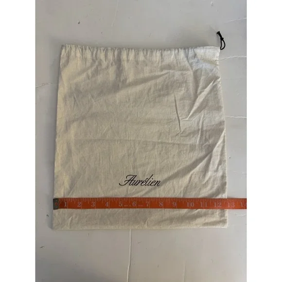 Aurelien 12.5 x 13.5 Beige Brown Cinch Top Luxury Travel Storage Dust Bag
