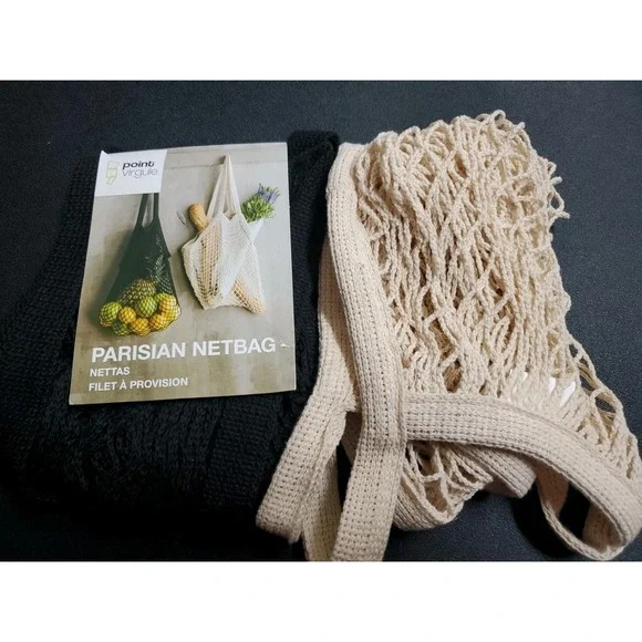 Parisian Netbag Grocery‎ Bag Set Of 2 Blag & Beige