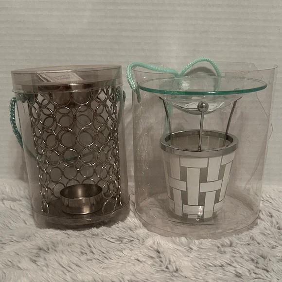 Votive Candle Holder Oil Warmer Set Slatkin & Co Lot of 2