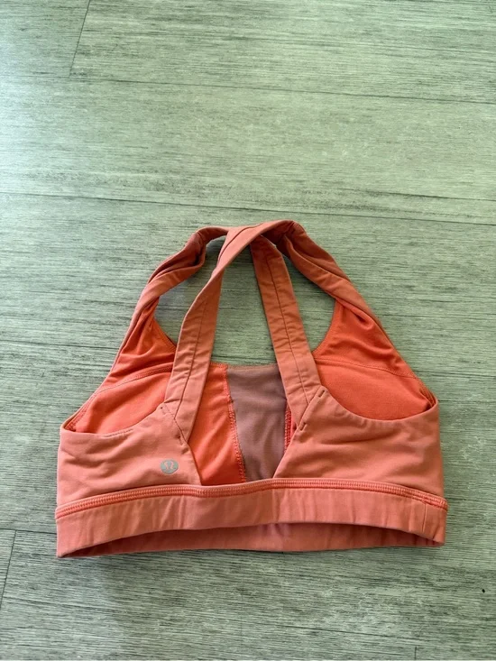 lululemon peach crisscross back sports bra