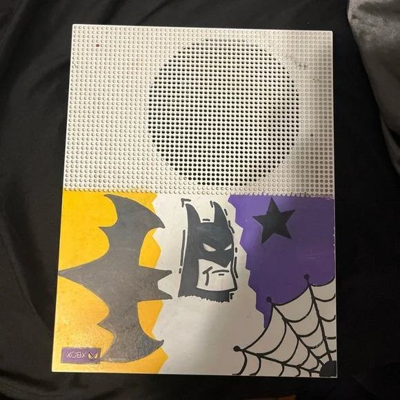 Xbox Console with Custom Batman Design - White, Yellow, Purple