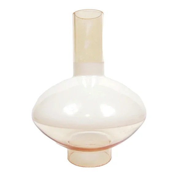 Vintage Peach Luster Milk Glass Chimney Globe Lamp Shade Retro Rare 3