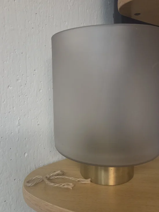 Modern Frosted Glass Table Lamp with Brass Base Spring Wedding Decor Soft Lights