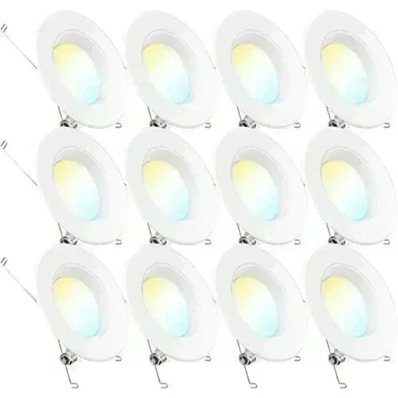 6” 5CCT Retrofit Baffle Trim Downlights 12-pack
