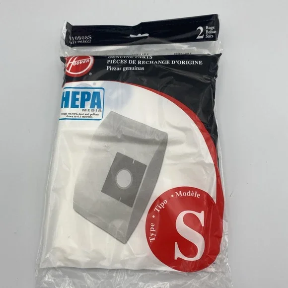 Hoover Type S HEPA Bag 4010808S Bags Genuine 1‎ pack of 2 bags New