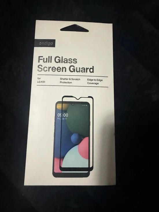 Ondigo full glass screen guard for the LG K51 smartphone