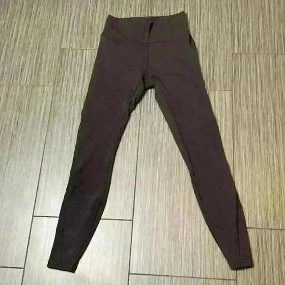 Lululemon Women's Black Mid Rise Athletic Pocket Mesh Pull On Ankle Leggings