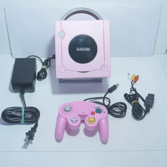 Pastel Pink Nintendo GameCube Console DOL-001 (USA) with Pink LED & Controller