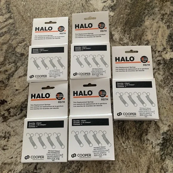 Halo Recessed Lighting Replacement Trim Springs RS7H 5 Packages - 20 Total New