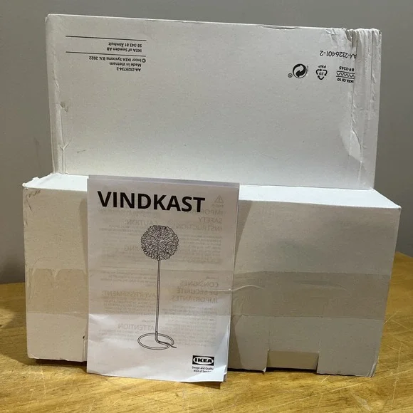 Ikea VINDKAST Floor Lamp Textile‎ Shade White 57