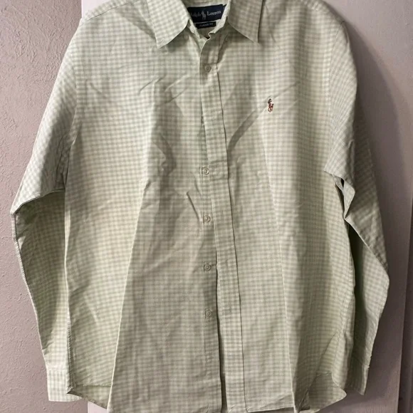 Ralph Lauren Light Green Gingham Shirt Aize XL