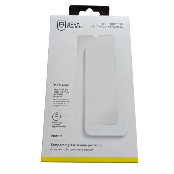 X9N BodyGuardz Pure2 Temp. Glass Screen Protect for AT&T Fusion & RADIANT Max 5G