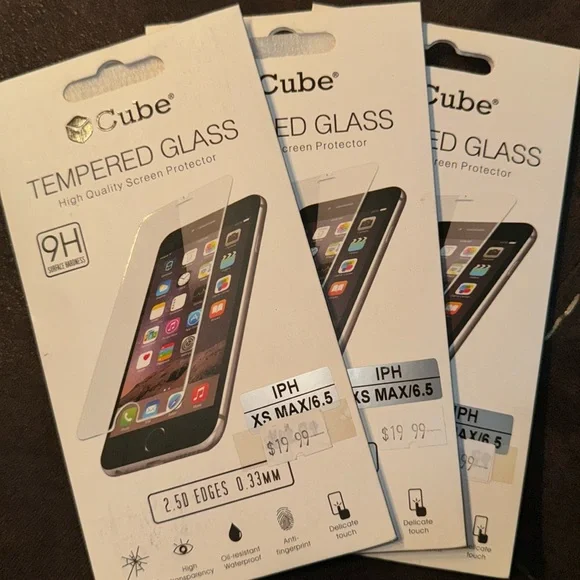 BUNDLE of 3 Cube Tempered Glass‎