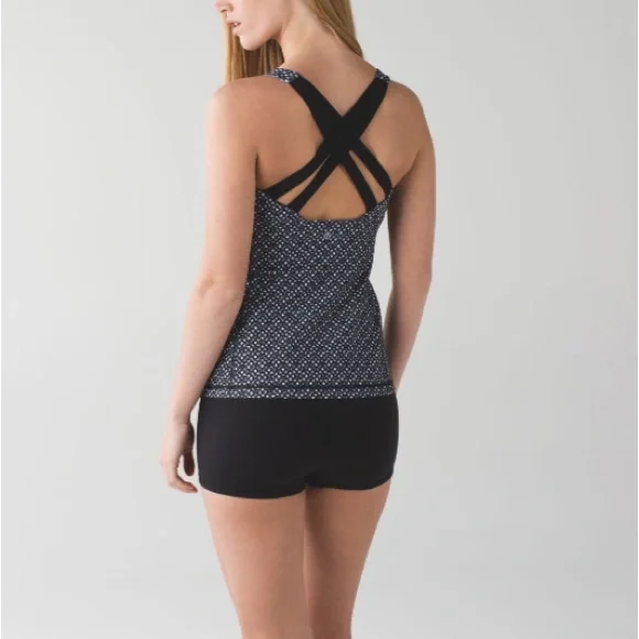 Lululemon Enhearten Tank Millie Mesh White Black / Black