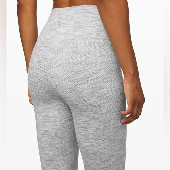 Lululemon Wunder Under high-rise cropped leggings gray and white space-dye