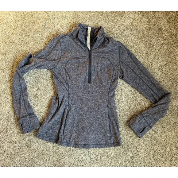 Lululemon Run‎ Briskly 1/2 Zip Blue Womens Size 6