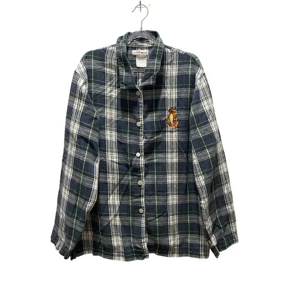 Vintage Disney Store Tigger Flannel Long Sleeve Mens Shirt Sz S/M y2k Grunge