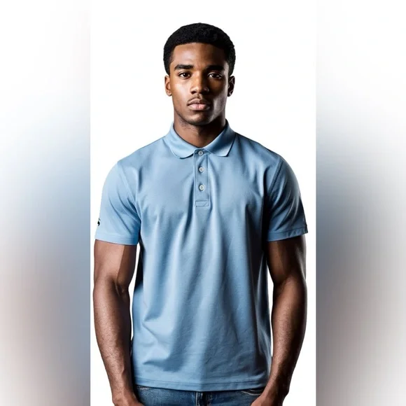 Brooks Brothers Men's Polo Shirt Light Blue Performance Series Golf Stretch | S