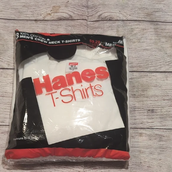 Hanes Vintage Crew Neck 100% Cotton T-shirts Preshrunk 1987 Size M