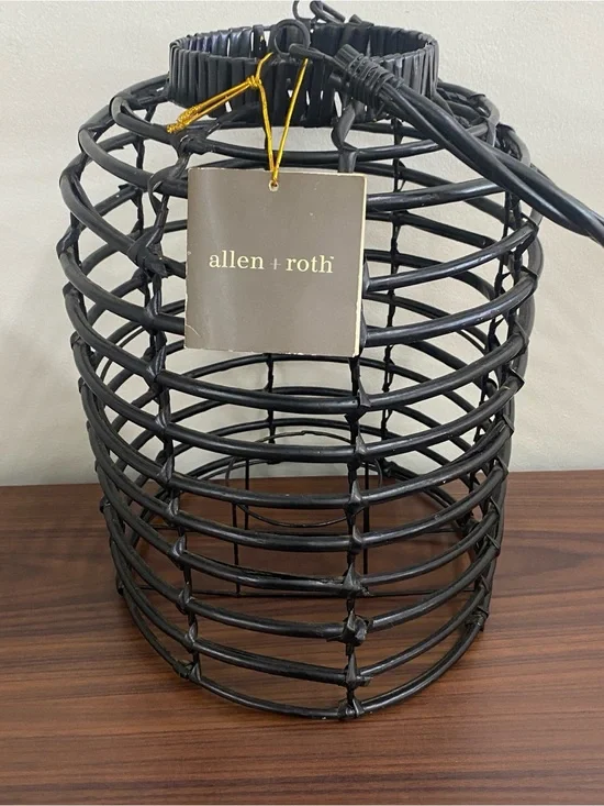 Allen + Roth Woven Rattan Lantern Holder