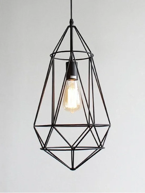 Modern Geometric Bronze Metal Pendant Light