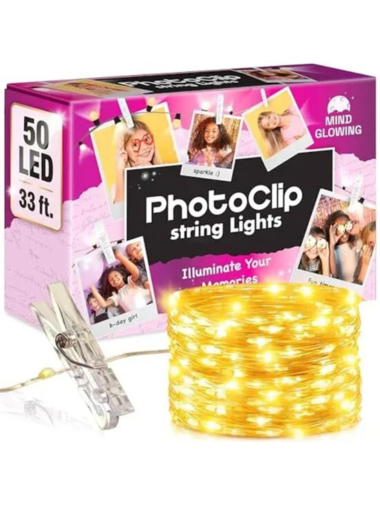 Warm White LED Fairy String Lights Photo Clips USB Battery Remote Decor 16.4ft