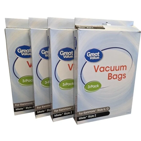 Great Value Vacuum Bags For Kenmore U O Miele Z Lot 4 3-Pack Boxes 12 Bags Total