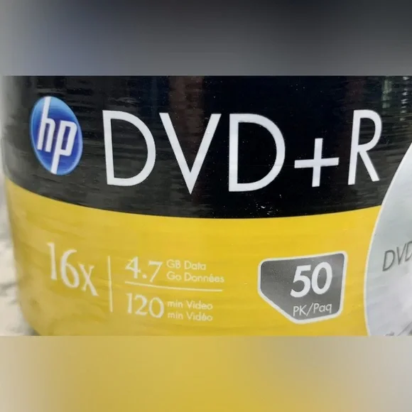 HP NEW Factory Sealed 16x DVD+R DVD Plus R 50ct Recordable Disc Media 4.7GB