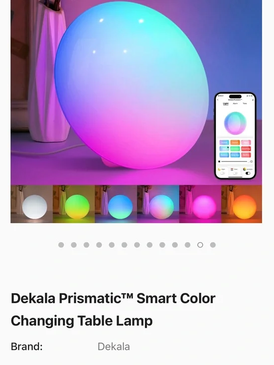 Prismatic Smart Color-Changing Orb Lamp - Multi-Color
