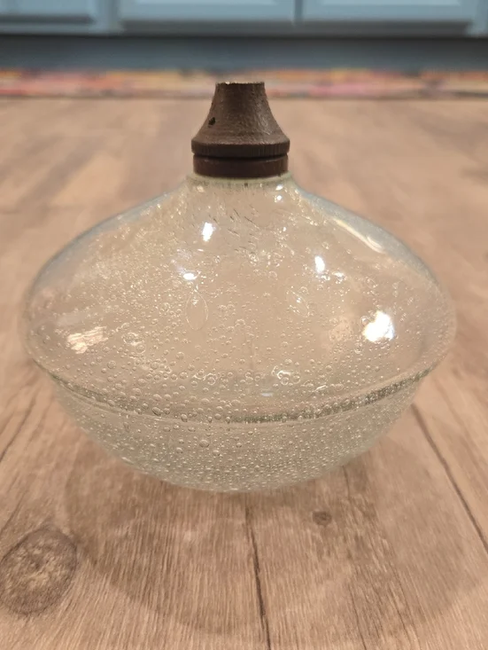 Vintage Glass Oil Lamp. No Wick