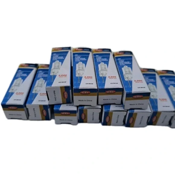 Lot of 12 CXL Topaz Q20G4/12V-42 Quartz Halogen Bulbs 20W 12V G4 Bi-Pin Clear