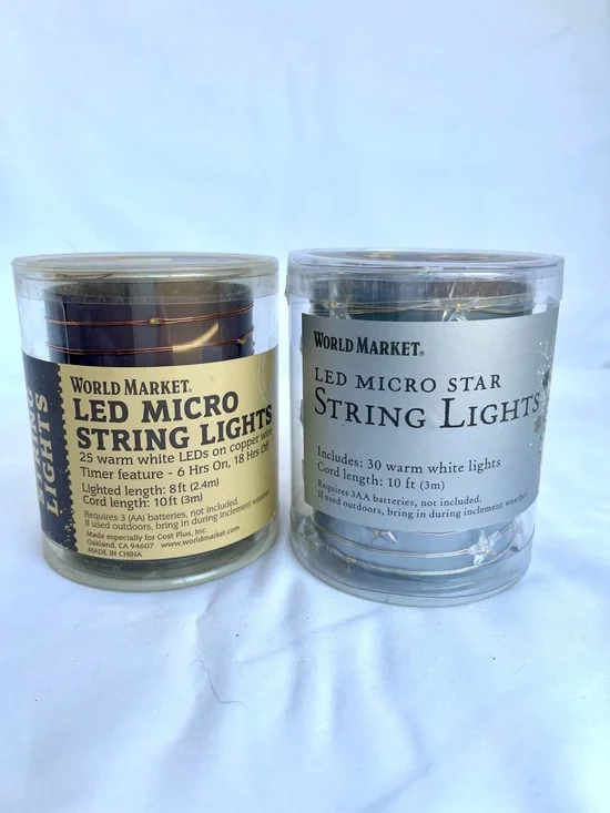 Set Of 2 World Market - LED Micro String & Micro String Star Lights
