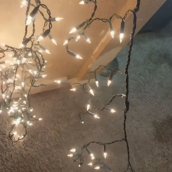 Bright White Holiday Icicle String Lights. 150 Lights, 11 Feet