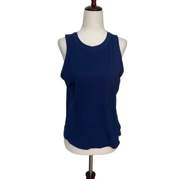 LULULEMON Women's Fold-Over Running Tank Top In Oasis Blue
